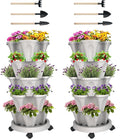 GameXcel Vertical Planter 5 Tier Stackable Planters Garden Planters Strawberry by GameXcel