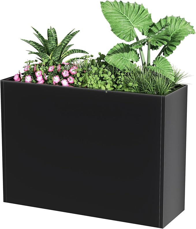 Tall Metal Planter Box for Outdoor Plants 30" L x 12" W x 24" H, Heavy Duty by Unknown