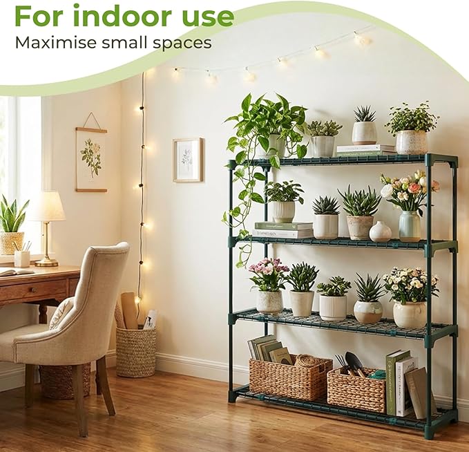 Ohuhu Plant Greenhouse Shelves 4 Tier 2 Pack Extra-Wide Stable Green House - Image 7