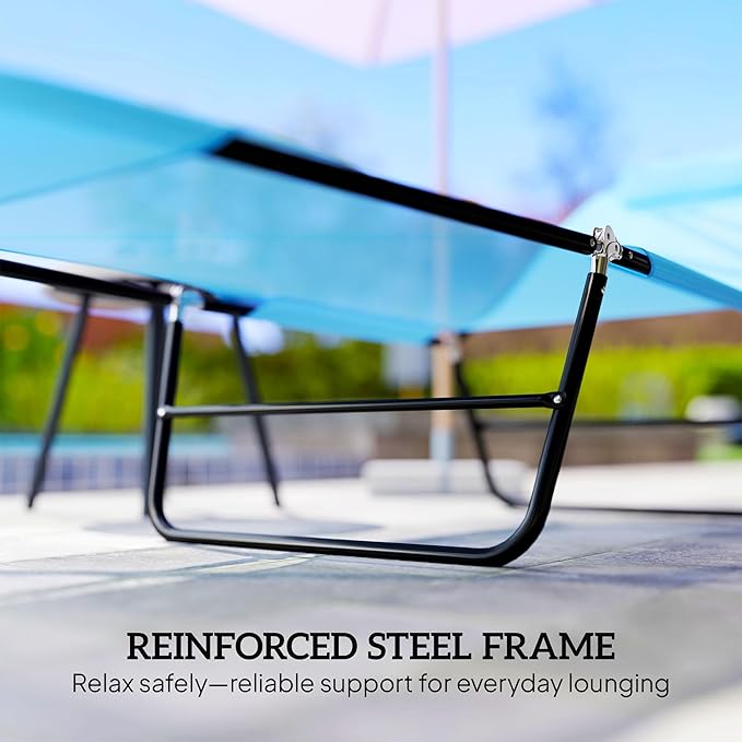 Outsunny Folding Chaise Lounge Chair, Pool Sun Tanning Chair, Outdoor Lounge - Image 8