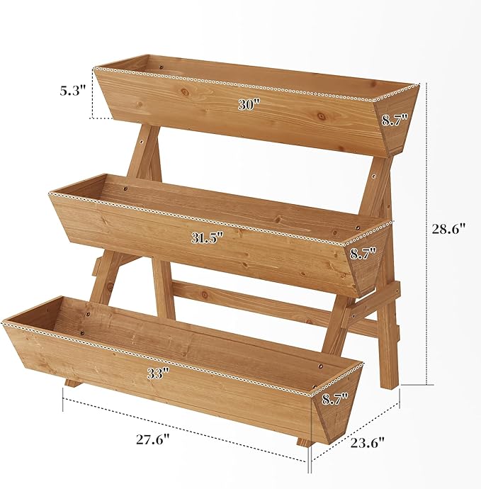 3-Tier Wooden Vertical Raised Garden Bed - Image 2