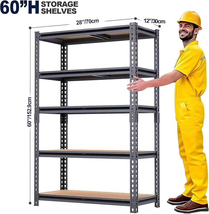 Garage Shelving, 2400 LBS Metal Storage Shelves, Adjustable Shelving Rack - Image 3