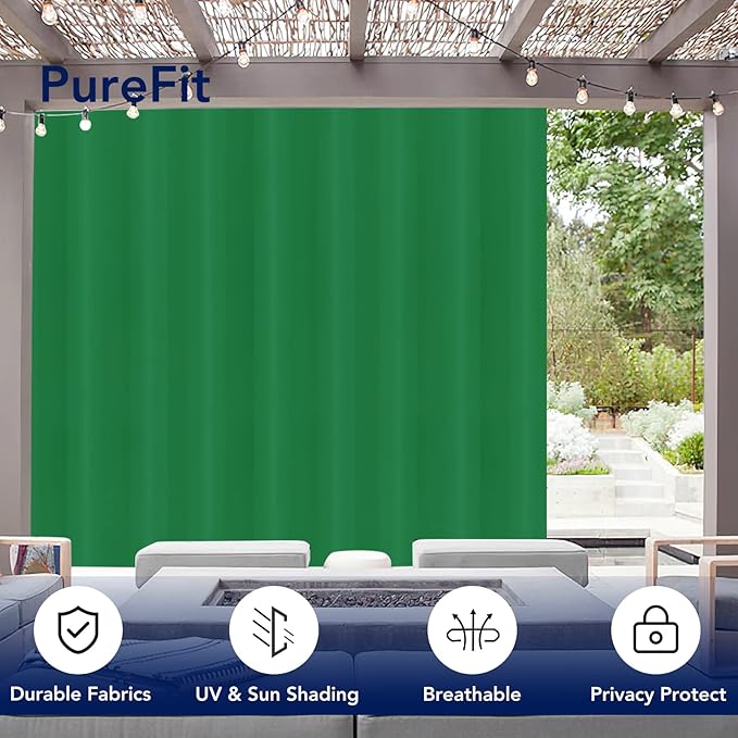 PureFit Outdoor Curtains for Patio Waterproof Weatherproof, UV and Fade - Image 3