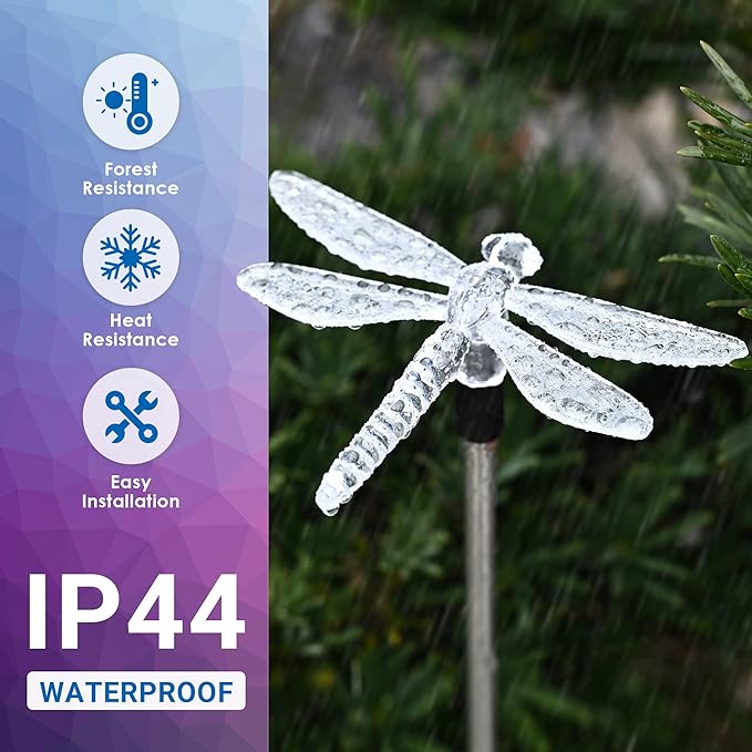 SOLPEX Solar Garden Lights, 6 Pack Solar Butterfly Lights Outdoor Decorations - Image 5