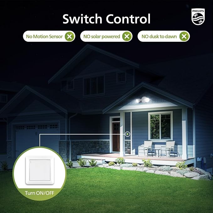 Philips 44W 3500LM ‌LED Security Flood Light‌ ‌Outdoor‌，Switch Controlled - Image 3