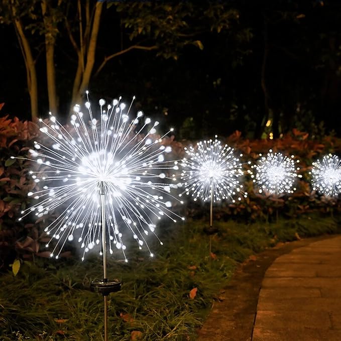 JJGoo Solar Firework Lights, 2 Pack 135 LEDs 2 Lighting Modes Solar Lights - Image 7