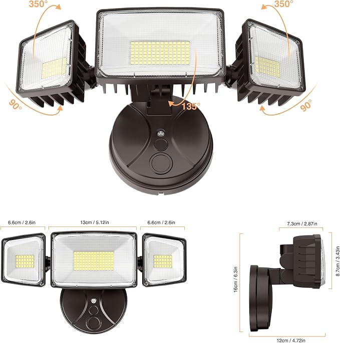 Onforu 100W 11000LM Flood Lights Outdoor, Brightness Security LED Flood Lights - Image 8