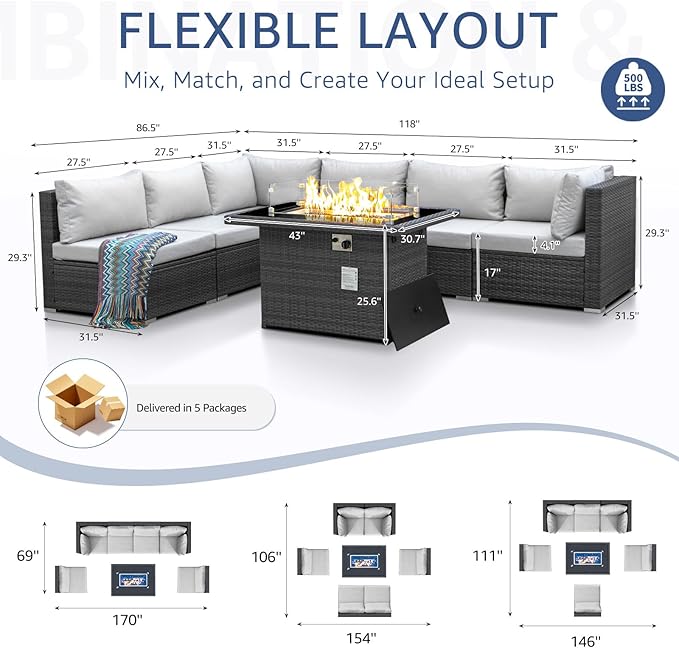 NICESOUL High-End Outdoor Patio Furniture Set - Image 4