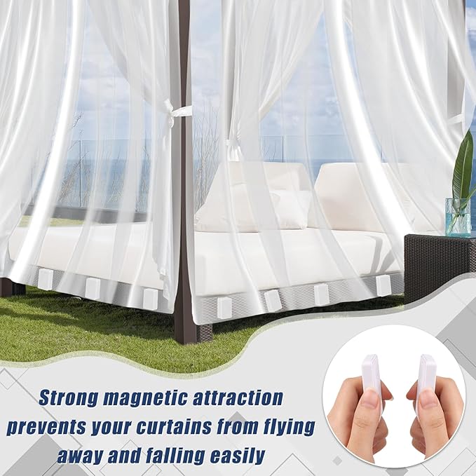 18pcs Outdoor Curtain Weights, Plastic Wrapped Magnetic Drapery Weights - Image 5