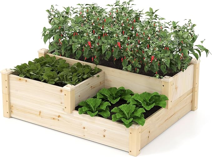 Giantex Raised Garden Bed, Wood Planter Box by Giantex