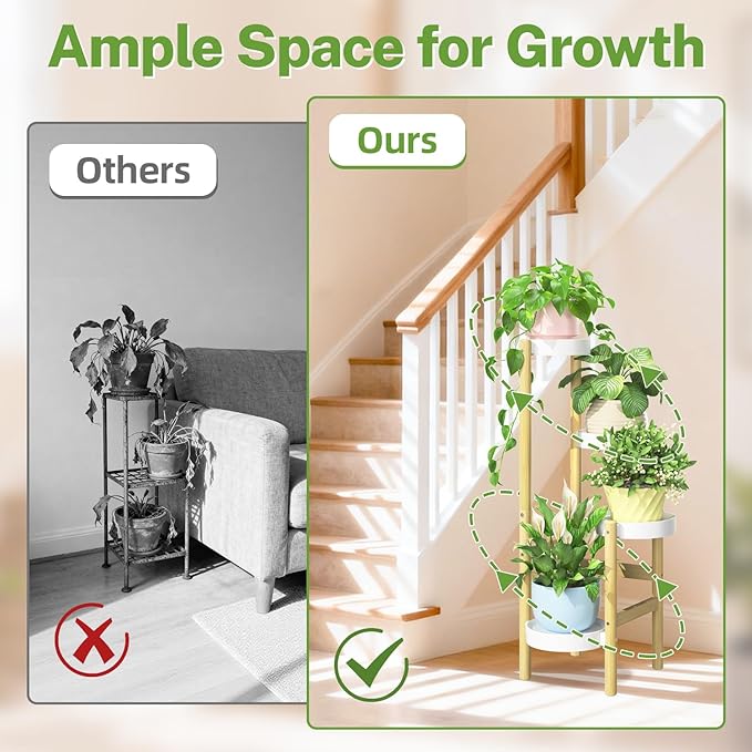 iDavosic.ly 4 Tier Bamboo Plant Stand Indoor Outdoor - Image 7