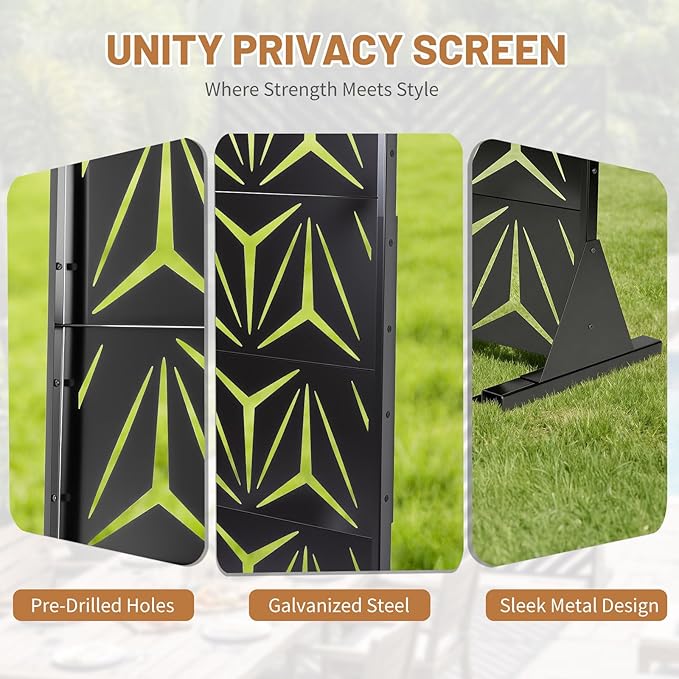 VINGLI Privacy Fence Panels, 72H’’ x 47W’’ Metal Privacy Screen Freestanding - Image 5