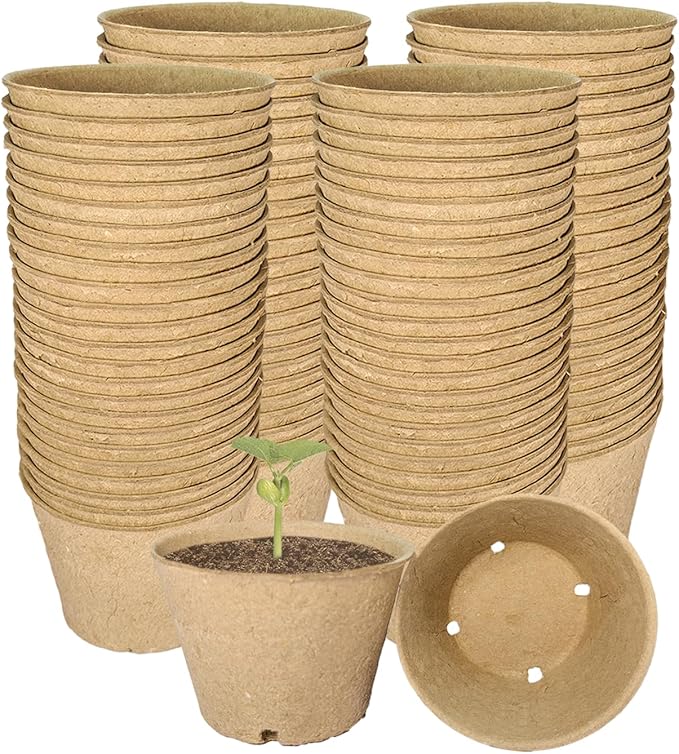 100 Pack 4 Inch Peat Pots, Biodegradable Seed Starter Pots by Unknown
