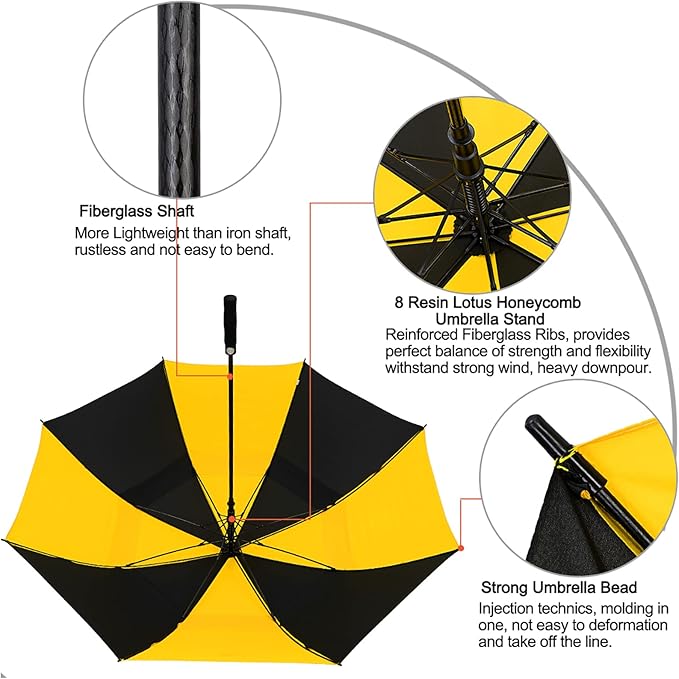 G4Free 47/54/62/68/72 Inch Automatic Open Golf Umbrella Oversize Extra Large - Image 4
