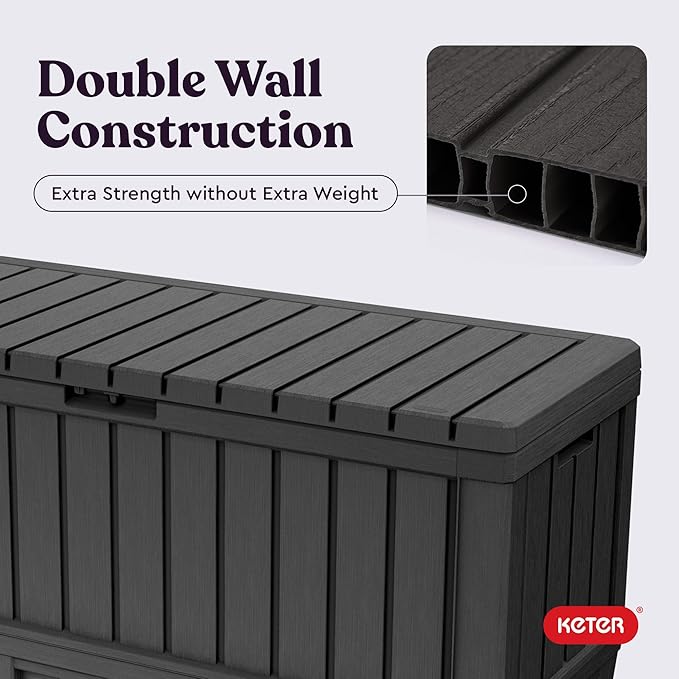 Keter Kentwood 92 Gallon Resin Deck Box-Organization and Storage - Image 6