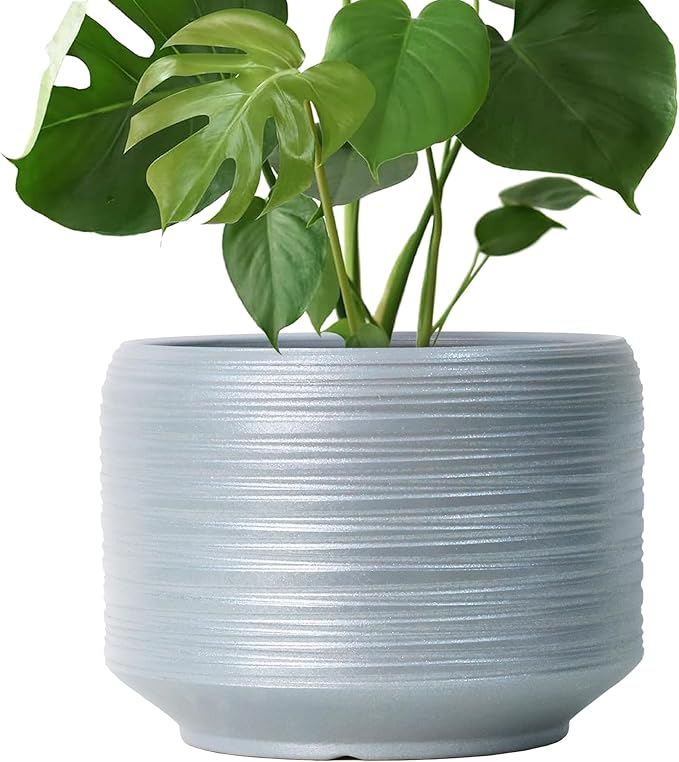 10 Inch Ceramic Plant Pot with Drainage – Large Flower Pot by Bestseler