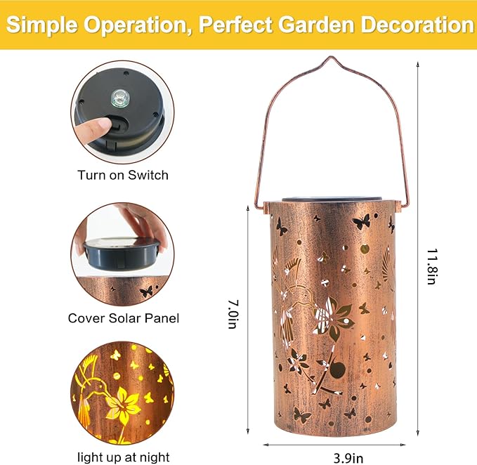 Solar Lanterns Outdoor Waterproof Hummingbirds Birthday Gifts - Image 5