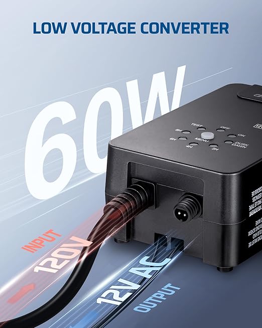 DEWENWILS 60W Low Voltage Landscape Transformer, 120V AC to 12V AC Outdoor - Image 3