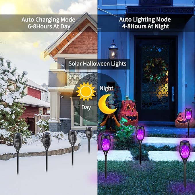8Pack Halloween Decorations Outdoor, Halloween Solar Lights - Image 3