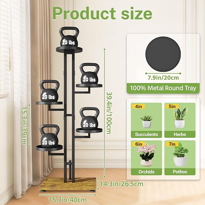 iDavosic.ly 5 Tier Plant Stand Indoor Outdoor, Tiered Corner Multiple Flower - Image 2