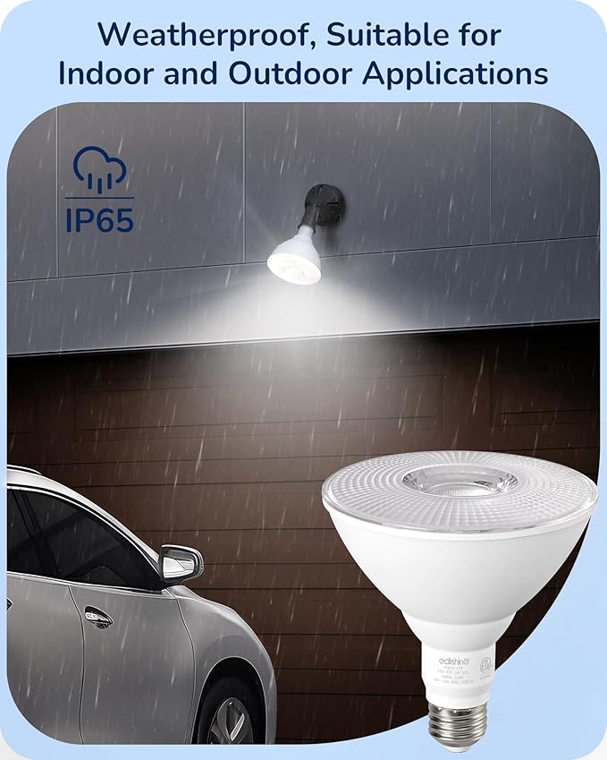 EDISHINE Flood Lights Outdoor, Dimmable PAR38 LED Outdoor Flood Light Bulbs - Image 4