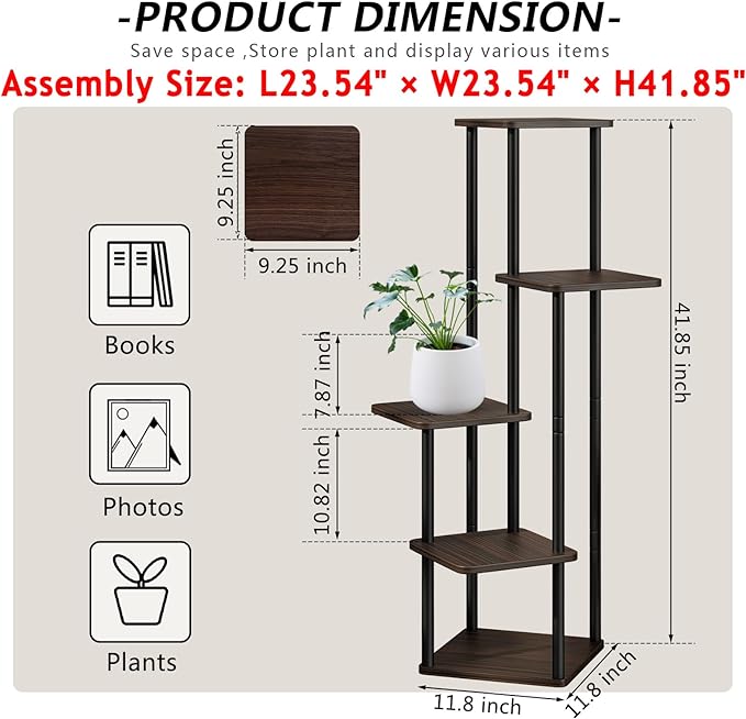 AZERPIAN Plant Stand 5 Tier Indoor Metal Flower Shelf - Image 4