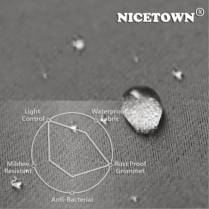 NICETOWN Patio Outdoor Curtain 120" Extra Wide Waterproof - Image 4