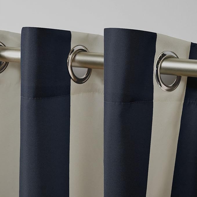 Exclusive Home Canopy Stripe Indoor/Outdoor Grommet Top Curtain Panel - Image 3