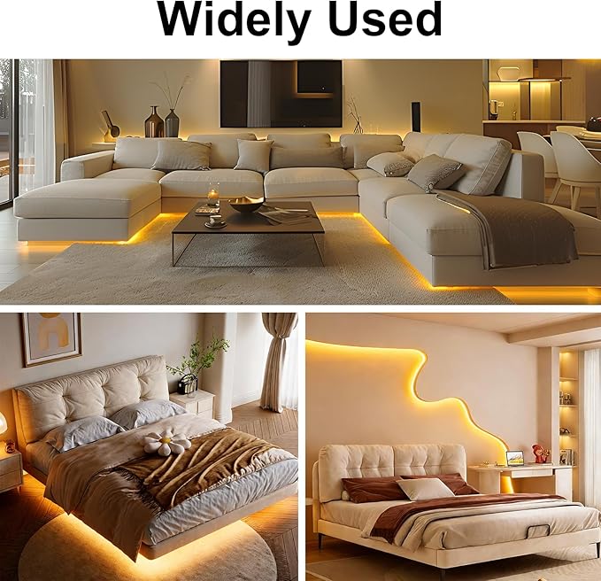 COB LED Strip Light 40ft/12m Warm White 3000K High Lumen CRI 90+ - Image 3