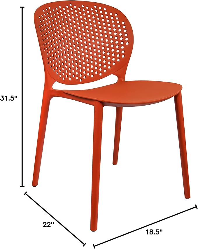 2xhome Patio Dining Chair | Modern Stackable Outdoor Pool Side Chair | Weather - Image 3