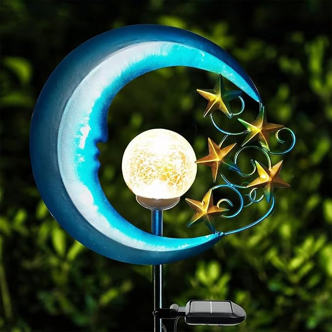 Stars Moon Solar Lights Outdoor by SunsGiftNighttimeBliss