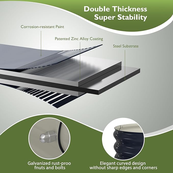 Raised Garden Bed Kit, Oval Large Metal Raised Beds - Image 2