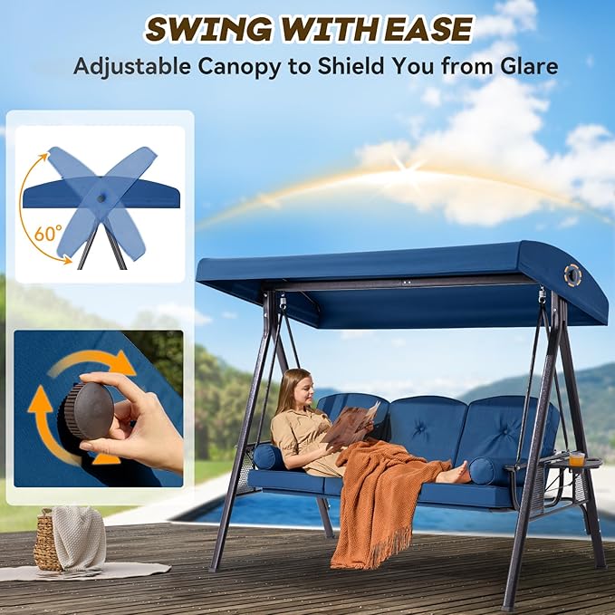 3 in 1 Outdoor Porch Swing - Image 3