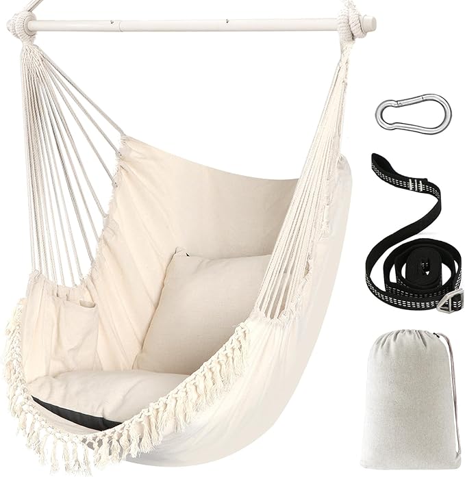 Chihee Hammock Chair Hanging Swing Max 500 Lbs 2 Cushions Included Metal by Chihee