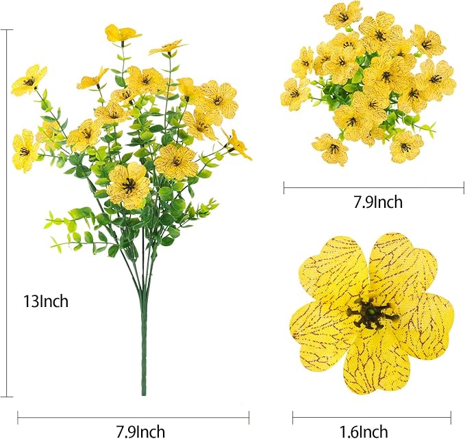 MACTING Artificial Flowers for Outdoors 12 Bundles Faux Outdoor Plants UV - Image 5
