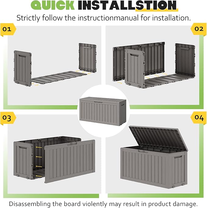 Outdoor Storage Box, Resin Deck Boxes Indoor and outdoor, Waterproof Storage - Image 7