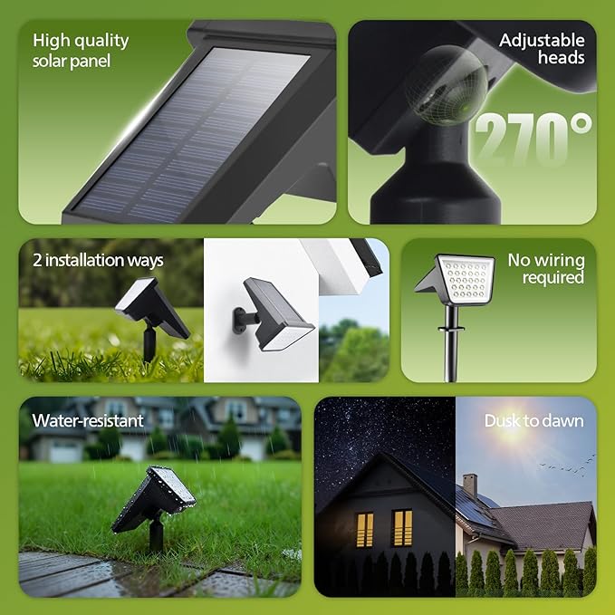 Philips 4 Packs Solar Spot Lights Outdoor Waterproof, 28 LED 3000K Solar - Image 2