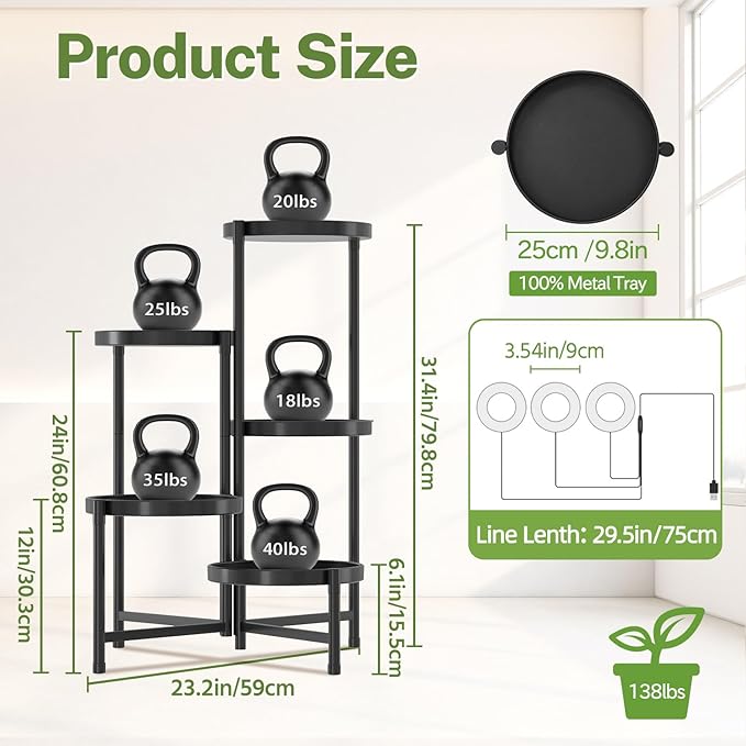 iDavosic.ly 5 Tier Large Plant Stand Indoor - Image 3