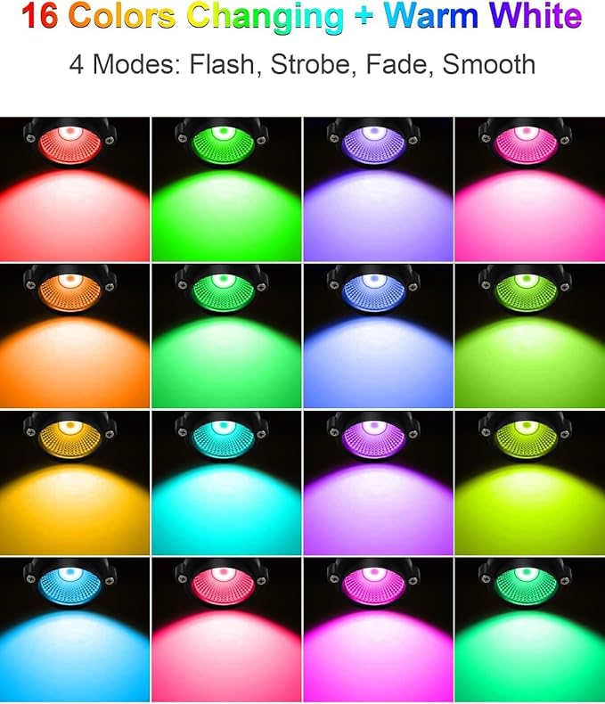 ZUCKEO All-in-One RGB Low Voltage Landscape Lighting Kit, 5W LED Color Changing - Image 3