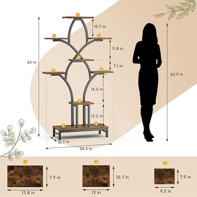 Plant Stand Indoor with 4 Grow Lights - Image 2