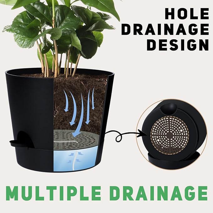 12 Inches Indoor Self Watering Planters - Image 3