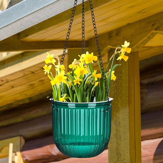 Maxcheck 4 Pcs Self Watering Hanging Planters Indoor Gift 6.5'' 4.5'' Hanging - Image 7