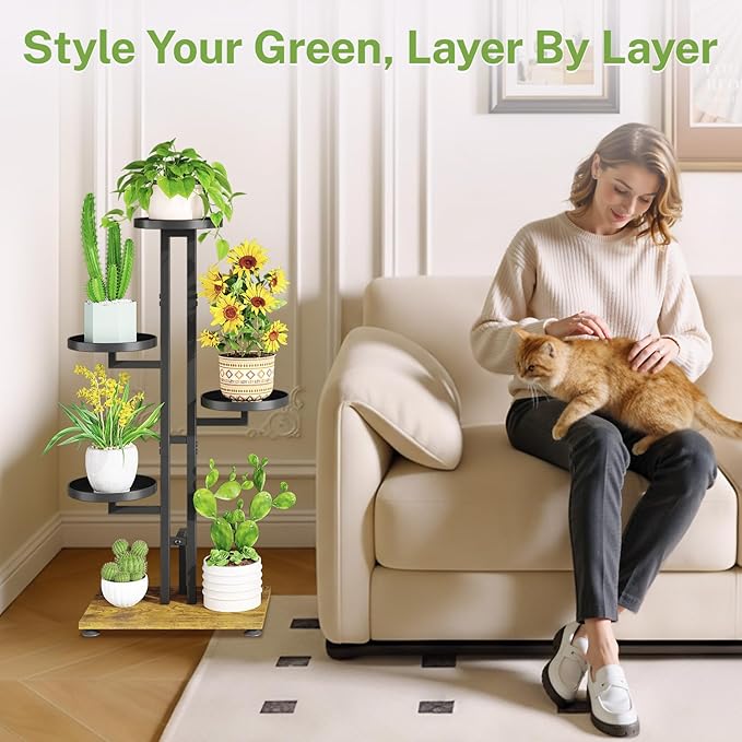 iDavosic.ly 4 Tier Plant Stand Indoor Outdoor, Tiered Corner Multiple Flower - Image 7