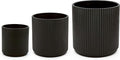Amazon Basics Fluted Ceramic Round Planters by AmazonBasics