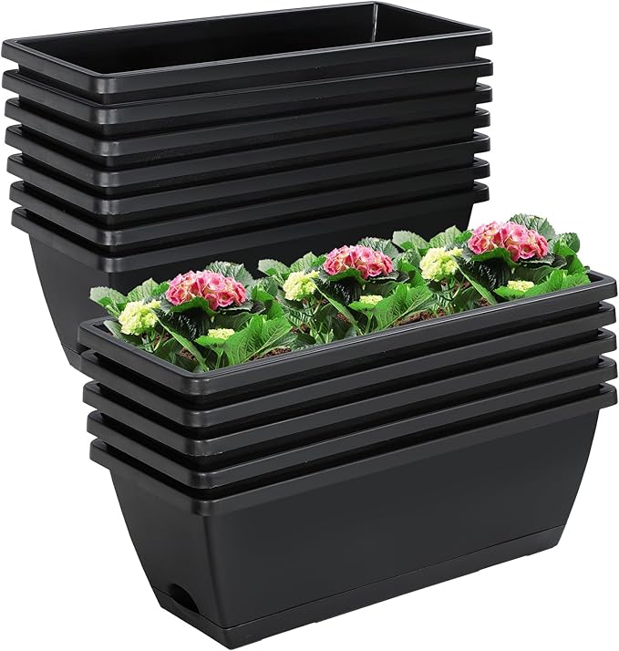 12Pcs 17Inches Rectangle Planter Box by Lysjtsr