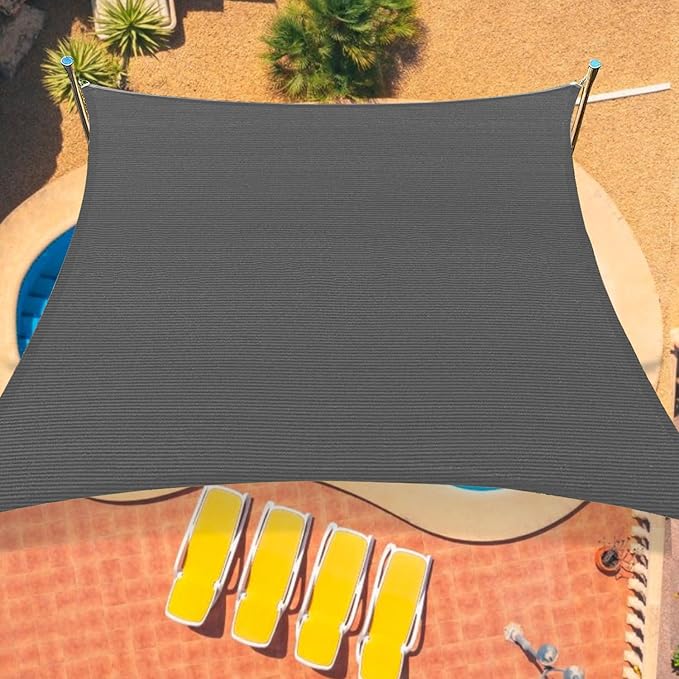 12'x16' Sun Shade Sail Curved Commercial Outdoor Shade Cover Dark Grey by OOTONAT