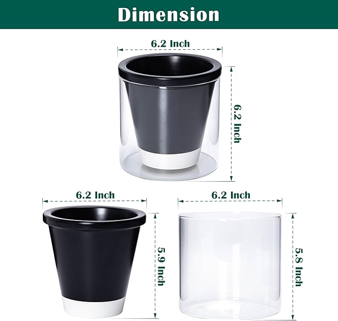 D'vine Dev 6 Inch Design Self Watering Planter - Image 3