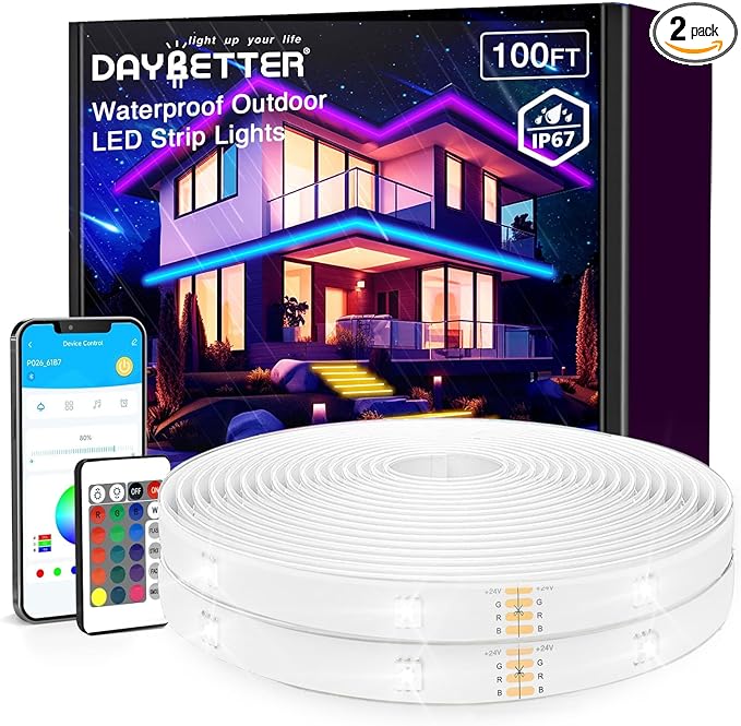 Outdoor LED Strip Lights Waterproof 100ft, IP67 Waterproof LED Light Strips by DAYBETTER