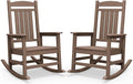 SERWALL HDPE Outdoor Rocking Chair Set of 2, Patio Rocking Chairs, All-Weather by SERWALL