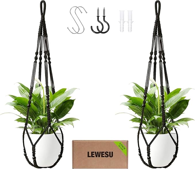 Macrame Plant Hanger Indoor Set of 2 by Unknown